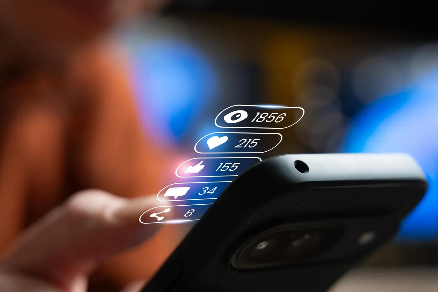 Creator's phone showing audience engagement metrics